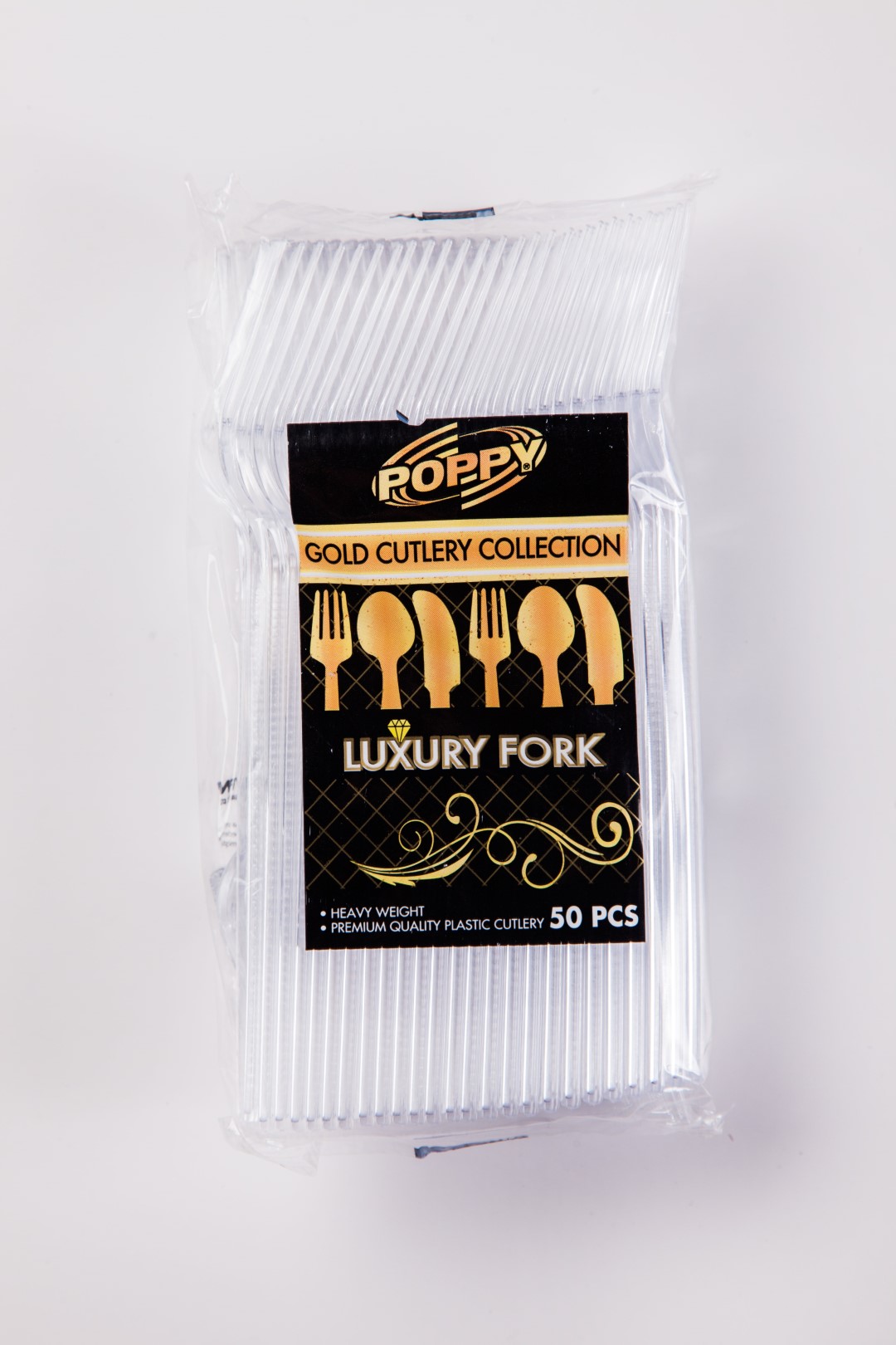 POPPY PLASTİK LÜKS GOLD ÇATAL-108