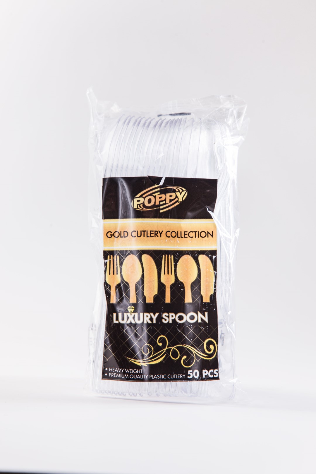 POPPY PLASTİK LÜKS GOLD KAŞIK-110